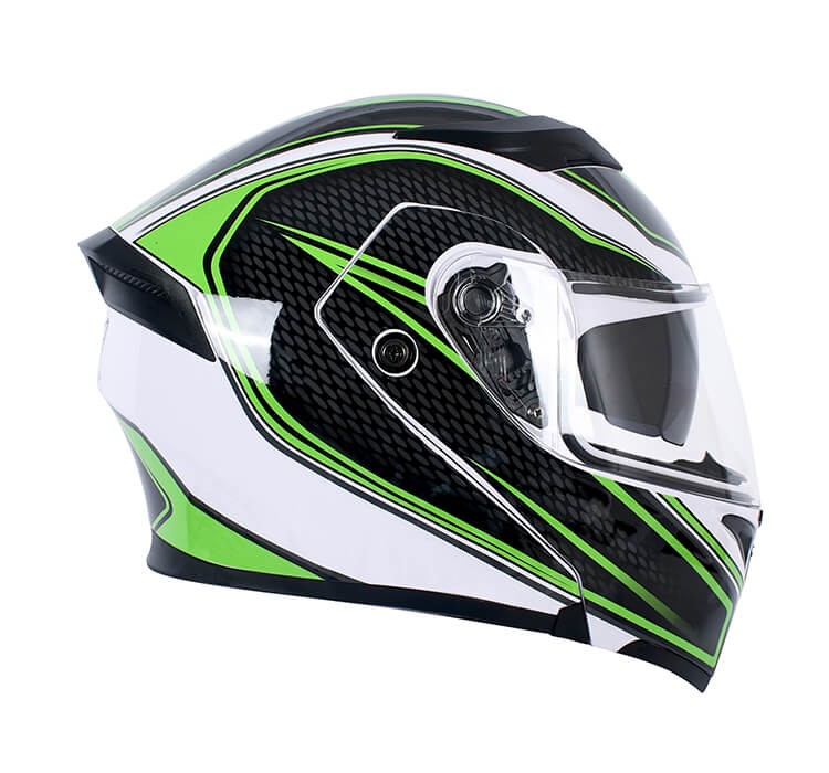 Vista lateral de CASCO INTEGRAL JCH MOTOS BLANCO